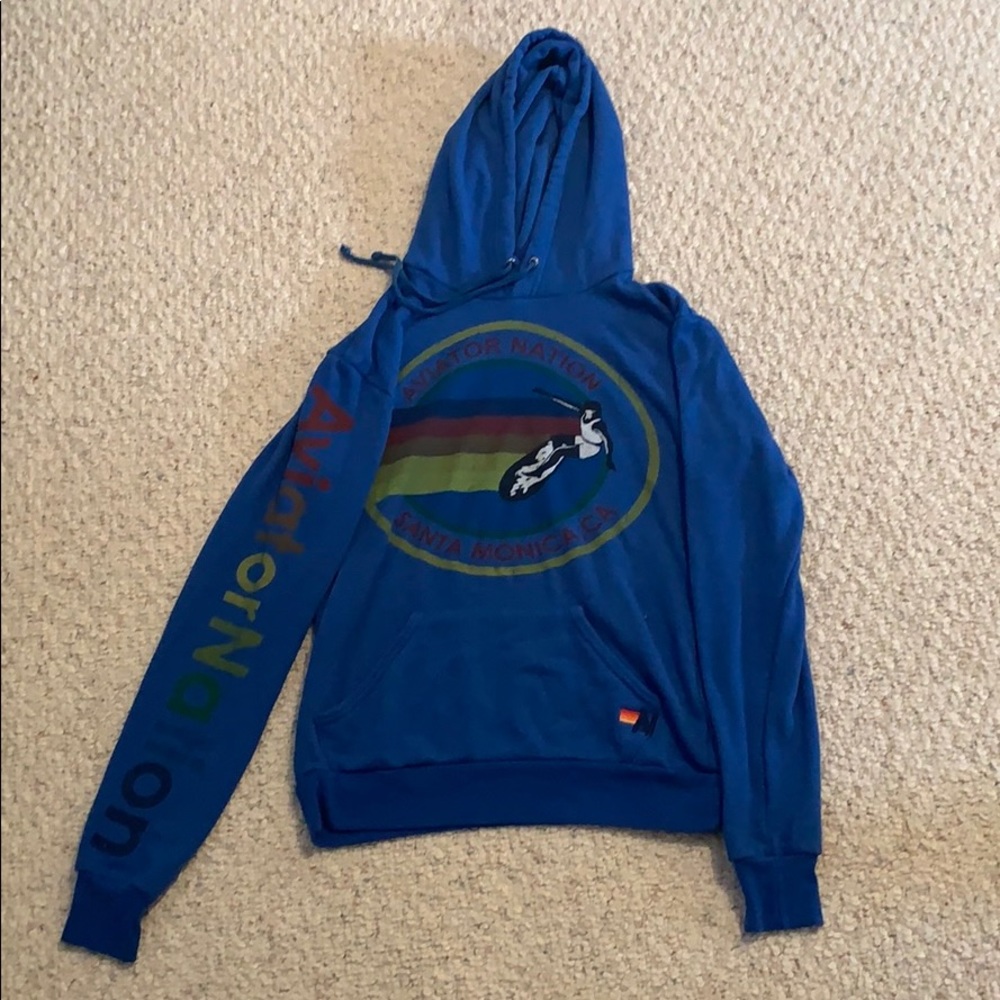 Blue Aviator Nation Hoodie Santa Monica Like New